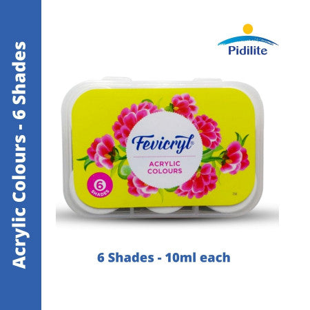 Pidilite Fevicryl Acrylic Colours Lilac Kit - 6 Shades, 10ml each