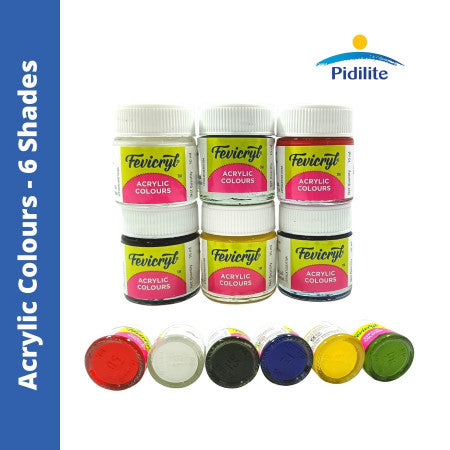 Pidilite Fevicryl Acrylic Colours Lilac Kit - 6 Shades, 10ml each