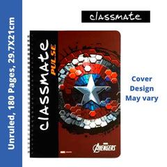 Classmate Pulse 1 Subject - Spiral, Unruled, 180 Pages, 29.7x21cm (02100122)