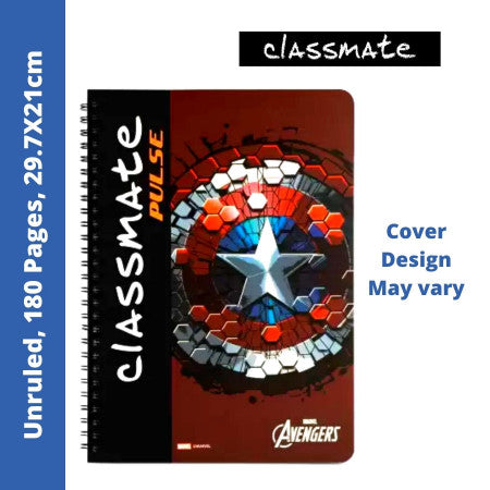 Classmate Pulse 1 Subject - Spiral, Unruled, 180 Pages, 29.7x21cm (02100122)