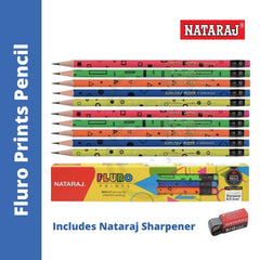 Nataraj Fluro Prints Pencil - Pack of 10 Pencils