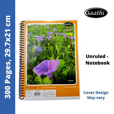 Saathi Notebook - Spiral, Unruled, 288 Pages, 29.7x21cm