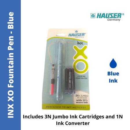 Hauser XO ink Fountain Pen (includes 3N Jumbo Ink Cartridges and 1N Ink Converter)