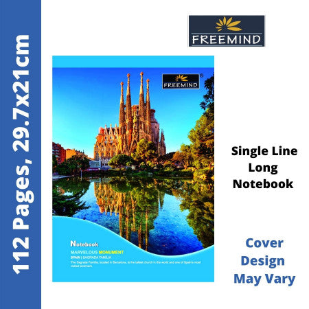 Freemind A4 Register - Single Line, 108 Pages, 29.7x21cm (700306)