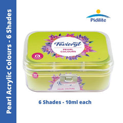 Pidilite Fevicryl Acrylic Colours Pearl Kit - 6 Shades, 10ml each