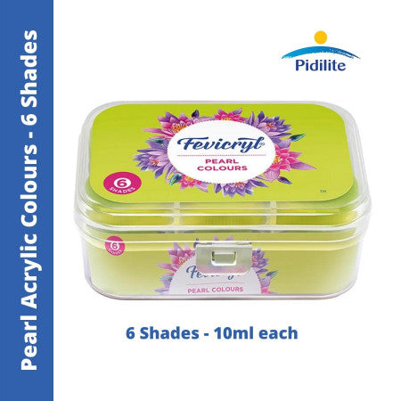 Pidilite Fevicryl Acrylic Colours Pearl Kit - 6 Shades, 10ml each