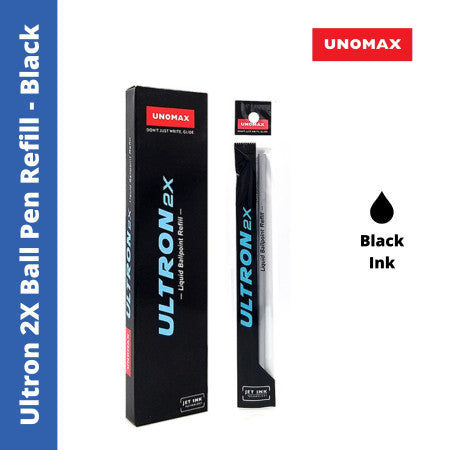 Unomax Ultron 2X Ball Pen Refill - Black