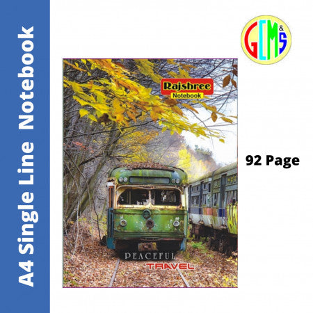 Rajshree A4 Single Line Notebook - 92 Pages