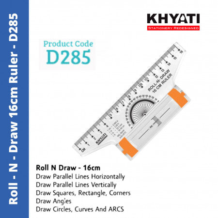 Khyati Roll - N - Draw 16cm Ruler - D285