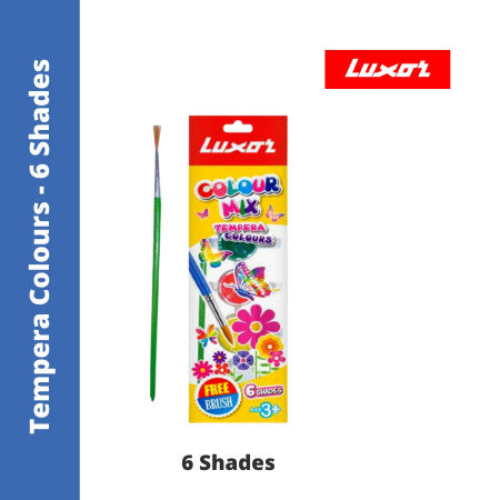 Luxor 1315 Colour Mix Tempera Colours - 6 Shades