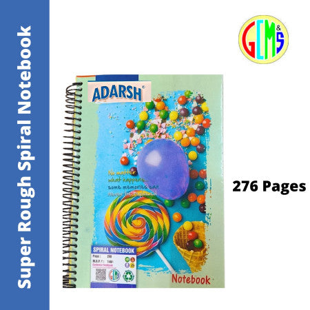 A4 Super Rough Spiral Notebook - Single Line, 276 Pages