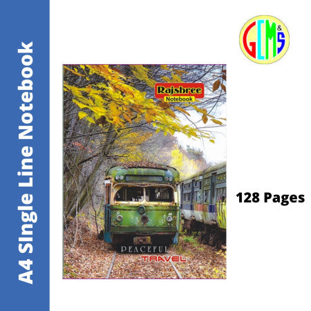 Rajshree A4 Single Line Notebook - 128 Pages