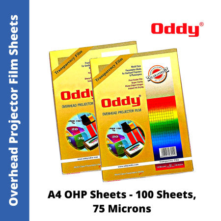 Oddy A4 Overhead Projector Film (OHP) - Pack of 100 Sheets, 75 Microns (CT75A4100) - MRP - Rs. 430