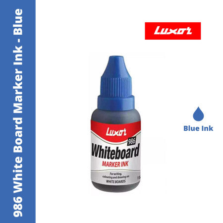 Luxor 986 White Board Marker Ink 15ml - Blue