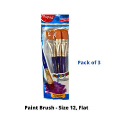 Maped Paint Brush - Size 12, Flat - Pack of 3 (867714)