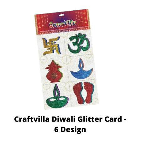 Craftvilla Diwali Glitter Card - 6 Design 3 piece each