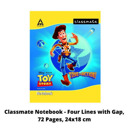 Classmate Notebook - Four Lines with Gap, 72 Pages, 24x18 cm (02001158)
