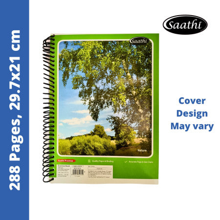 Saathi A4 Register - Spiral,288 Pages, 29.7x21cm
