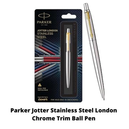 Parker Jotter Stainless Steel London Chrome Trim Ball Pen (MRP - Rs. 460)