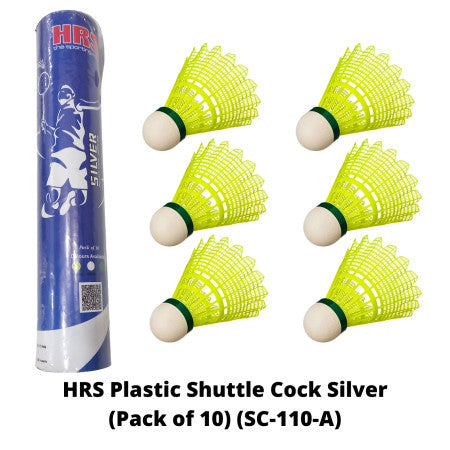 HRS Plastic Shuttle Cock Silver (Pack of 10) (SC-110-A)