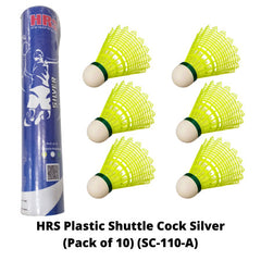 HRS Plastic Shuttle Cock Silver (Pack of 10) (SC-110-A)