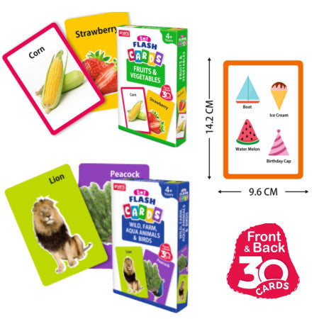 Aryans 2 in 1 Flash Cards (30 Cards) Mix Design