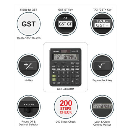 Casio MJ-120GST Desktop Check & Correct GST Calculator