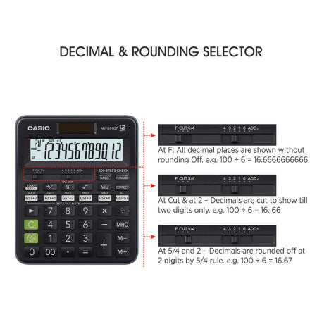 Casio MJ-120GST Desktop Check & Correct GST Calculator