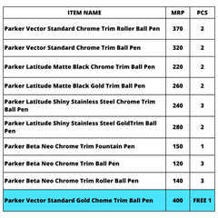 Parker Regal Combo Pack : FREE - Parker Vector (MRP- 400) (Refer Description)