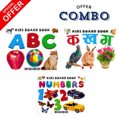 Kid's Board Book Small (Alphabets + Numbers + क , ख , ग)