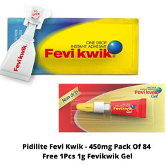 Pidilite Fevi Kwik Instant Adhesive - 450mg + 1Pcs Fevikwik Gel Worth MRP Rs. 10