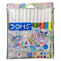 Doms Sketch Fine Water Colour Pens - 12 Shades