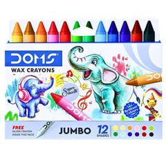 Doms Jumbo Wax Crayons - 12 Shades