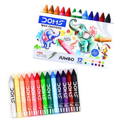 Doms Jumbo Wax Crayons - 12 Shades