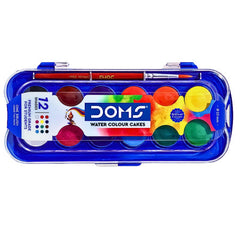 Doms Aqua Water Colour Cake (Small) - 12 Shades, 23mm