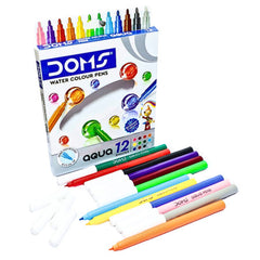 Doms Water Colour Sketch Pens - Aqua; 12 Shades
