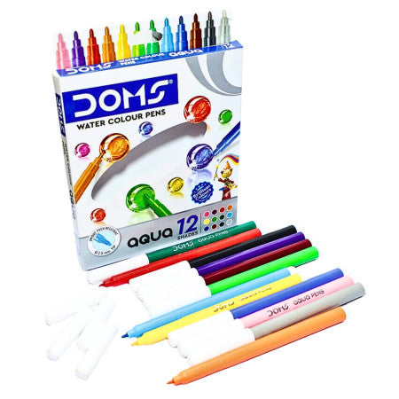 Doms Water Colour Sketch Pens - Aqua; 12 Shades