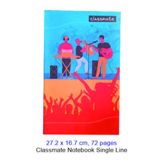 Classmate College Notebook Single Line, 72 Pages 27.2x16.7 (02000202) MRP Rs. 25