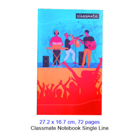 Classmate College Notebook Single Line, 72 Pages 27.2x16.7 (02000202) MRP Rs. 25