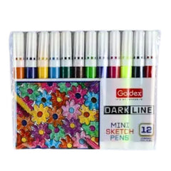 Goldex Dark Line Mini Sketch Pens - 12 Shades