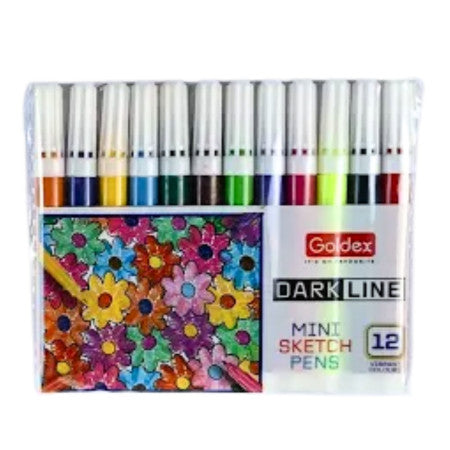 Goldex Dark Line Mini Sketch Pens - 12 Shades