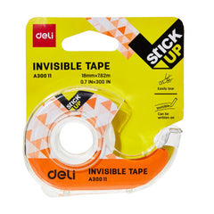 Deli Invisible Tape with Dispenser - A300 11 (18mm X 7.63m)