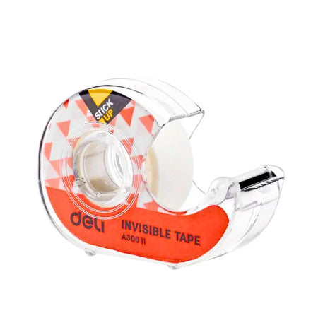 Deli Invisible Tape with Dispenser - A300 11 (18mm X 7.63m)