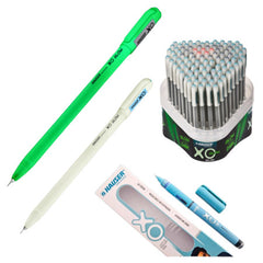 Hauser XO Glow in the dark Ball Pen Assorted - 100 Pcs. Stand, Free 60 Mrp Goods on 100 pcs