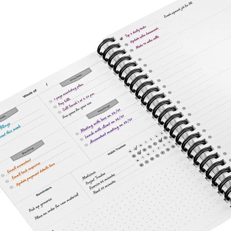 Solo A5 Weekly Planner, Hard Bound Cover Journal for 53 Weeks Updates - (WSP03)