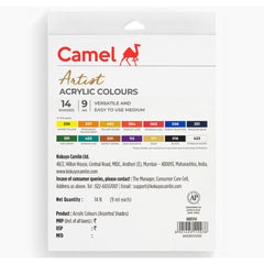 Camel Artist Acrylic Colours 20ml - 14 Shades