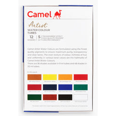 Camel Artist Water Colours Tubes 5ml - 12 Shades