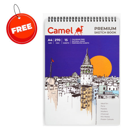 Camel Artist Water Colours Cakes - 24 Shades, Free 1 Camle A4 Sketch Book