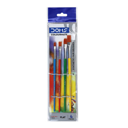 Doms Colourmate Brushes Flat - Assorted Set of 4