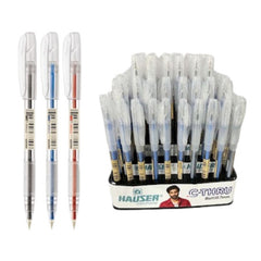 Hauser C Thru Ball Pen Assorted - 100 Pcs